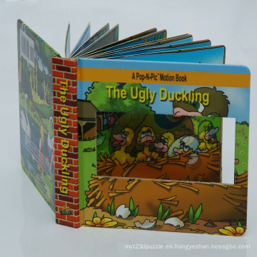 Libro 3D lindo e interesante de dibujos animados para niños